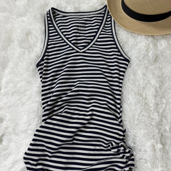 ✨ A New Day Target Women’s Rib Knit Side Ruched Dress Navy Blue XS - Like New! - Picture 4 of 7